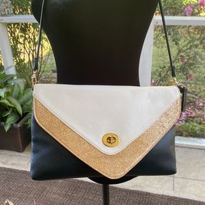 Aldo Black Gold White Purse Clutch